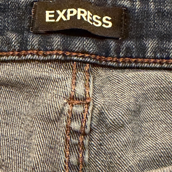 Express Women's Dark Blue Straight Leg Jeans - Picture 2 of 4